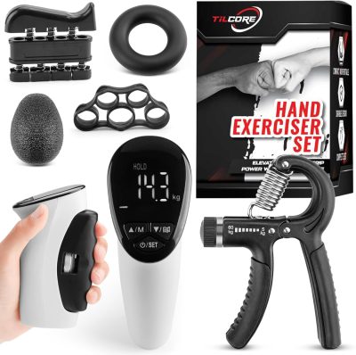 Grip Strength Tester & Grip Strength Trainer Kit, Hand Grip Dynamometer Forearm Strengthener, Dynamometer Grip Strength Meter, Grip Tester, Hand Gripper